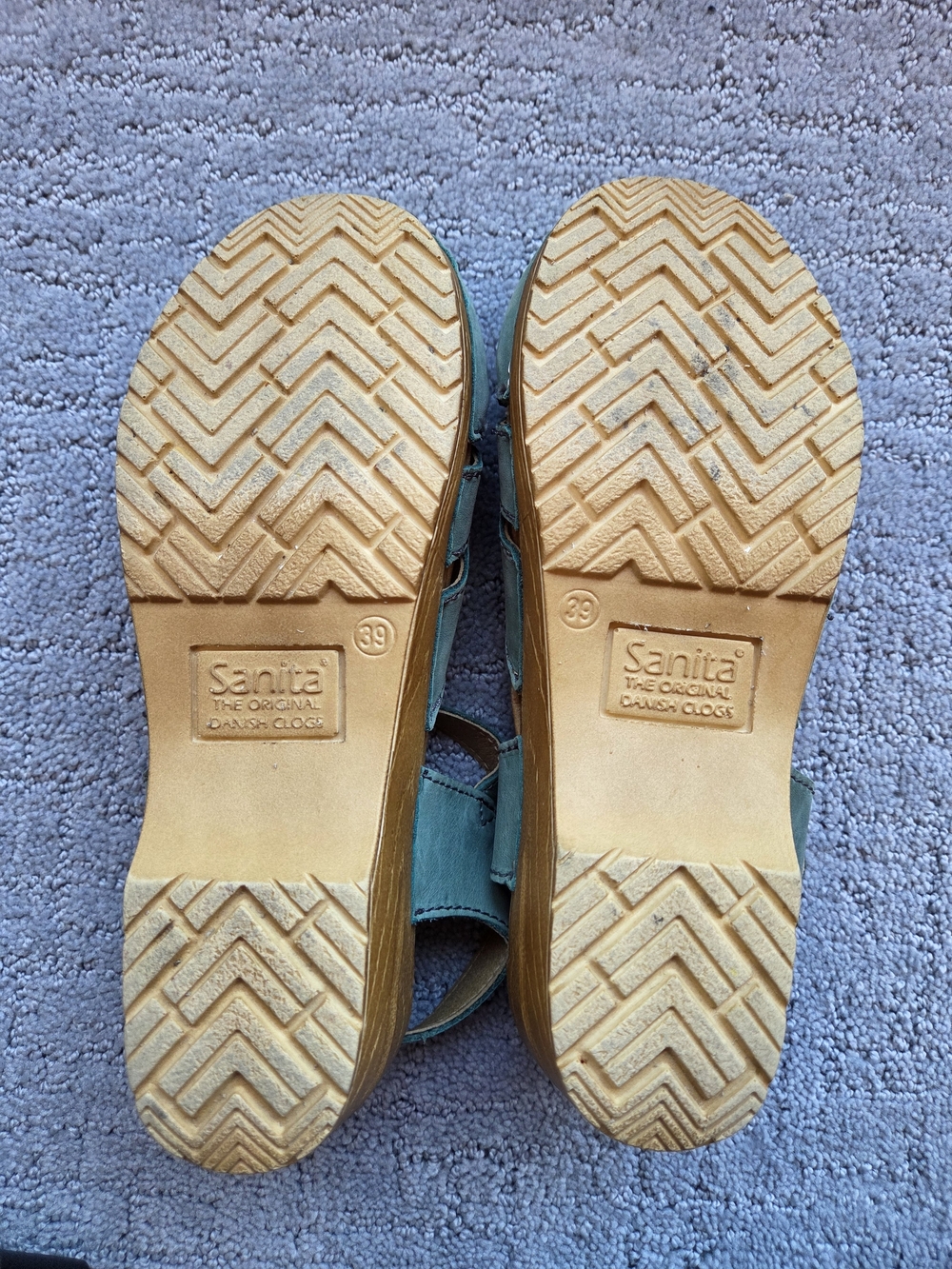Sanita Margrethe Leather Slingback Clogs- Aqua Blue Size 39 - Picture 10 of 11
